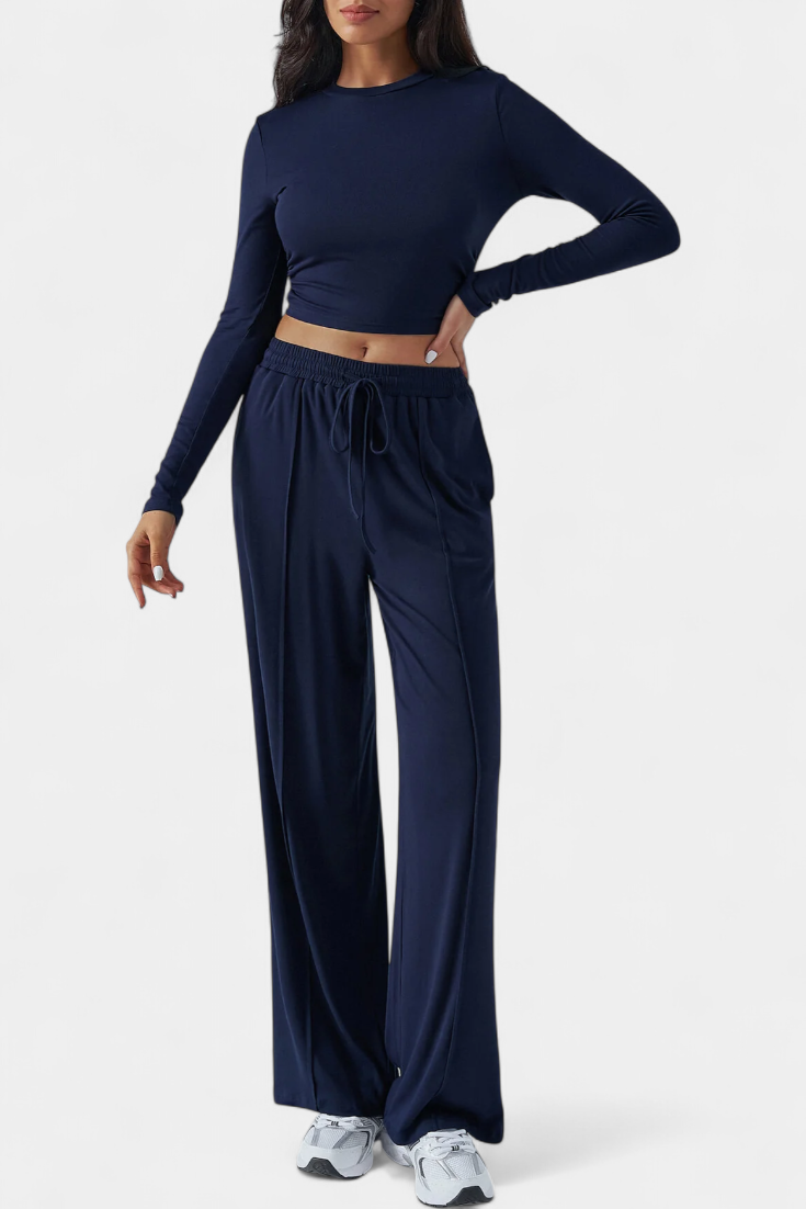 Conjunto Celaena de 2 peças com decote redondo