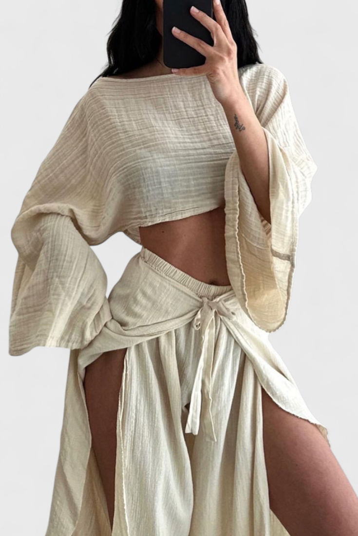 Maeva Dviejų dalių Kasdienis Komplektas su Iškirpte ir Juostele