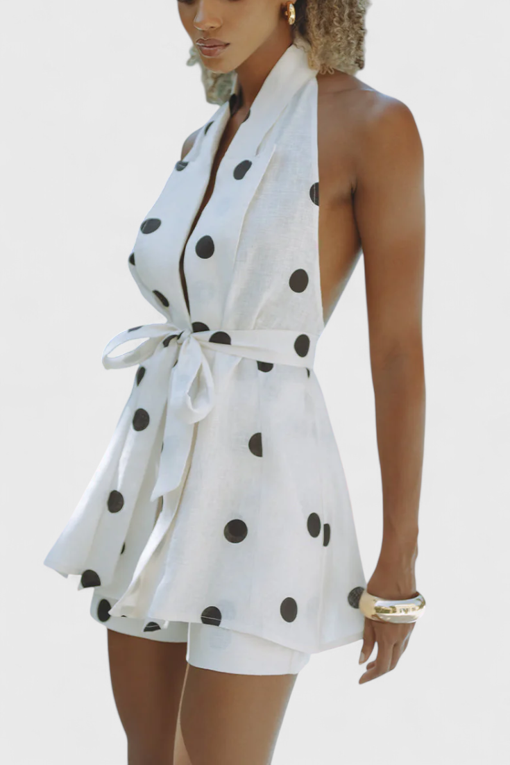 Eshra Halteris Topas ir Šortai su Juostelėmis