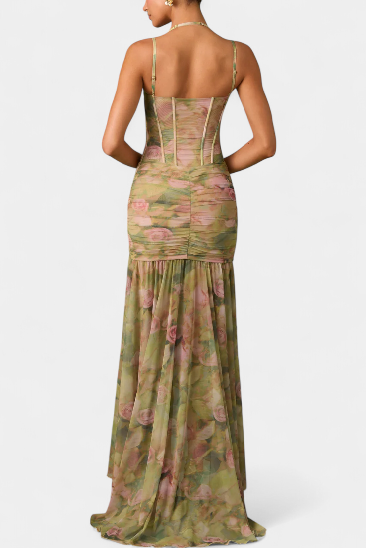 Vestido Assimétrico Isamar Ziedu com Cauda