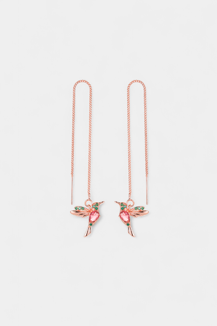 Miksuotas cirkonio paukščių auskarai