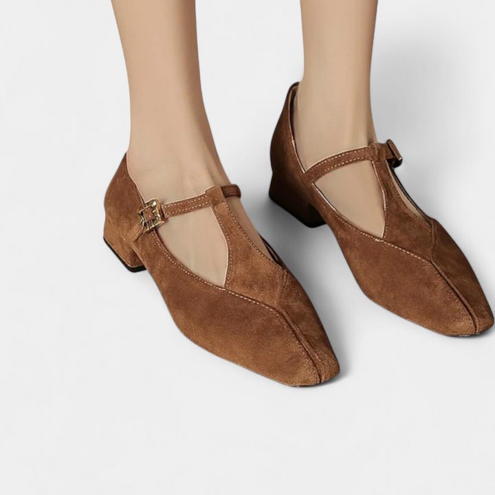 Sapatos de salto Elly Zemas com tira e fivela