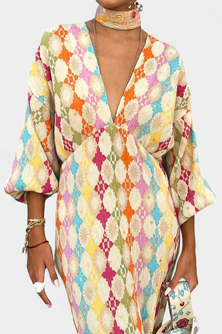 Shanice Maxi Suknelė su Geometriniu Raštu