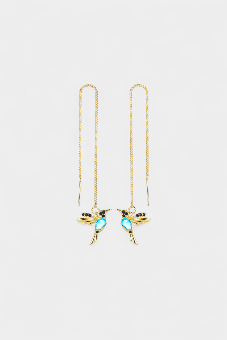 Miksuotas cirkonio paukščių auskarai