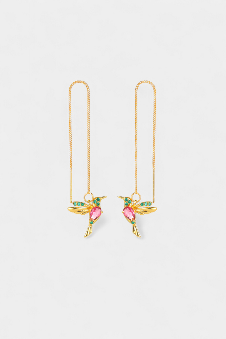 Miksuotas cirkonio paukščių auskarai