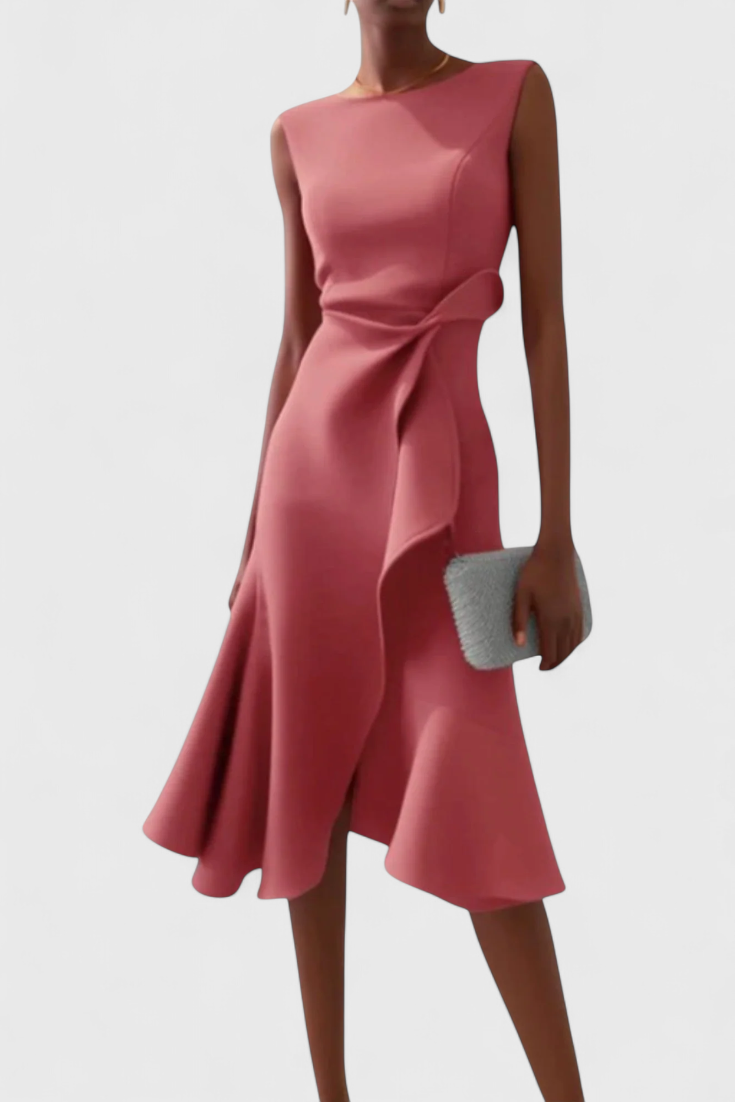 Klaudijos Midi Asimetrinė Suknelė arba Elegantiškas Drabužis