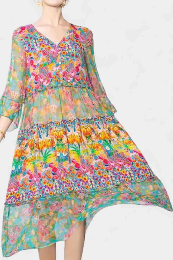 Kate Midi Suknelė su Gėlių Raštu