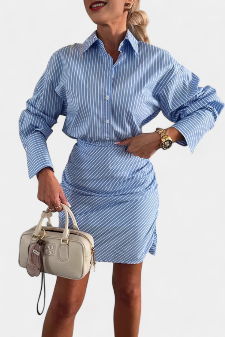 Vestido Mini Cynthia com Alças, Botões e Pregas