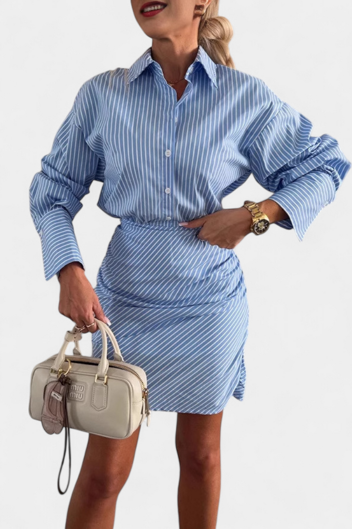 Vestido Mini Cynthia com Alças, Botões e Pregas