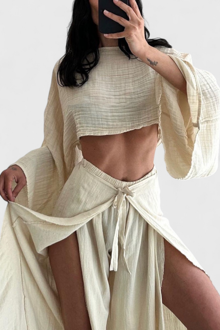 Maeva Dviejų dalių Kasdienis Komplektas su Iškirpte ir Juostele