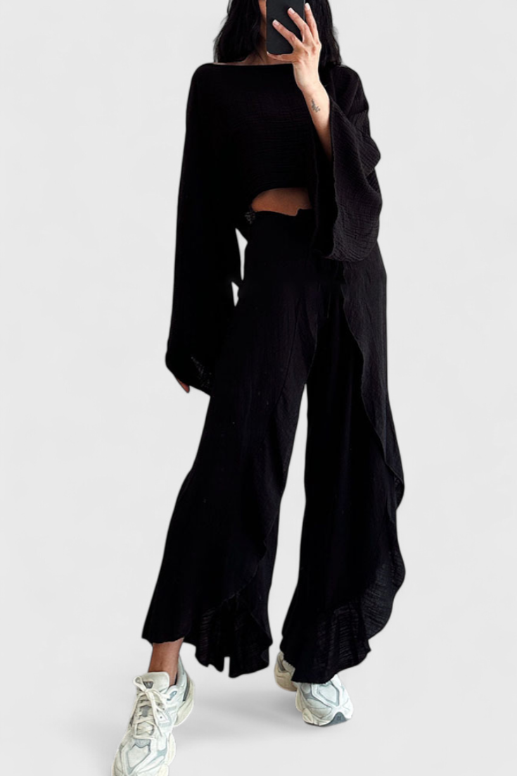 Maeva Dviejų dalių Kasdienis Komplektas su Iškirpte ir Juostele