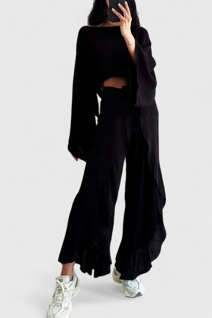 Maeva Dviejų dalių Kasdienis Komplektas su Iškirpte ir Juostele