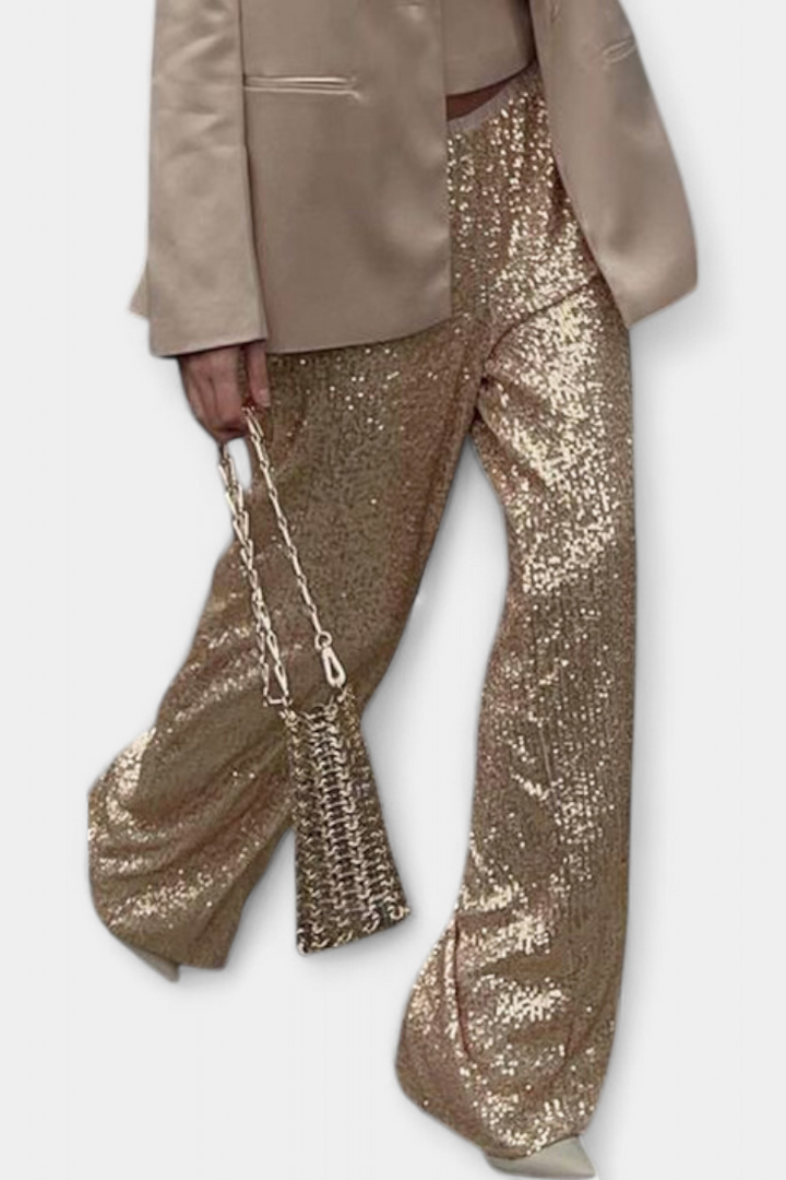 Elva Aukšto Juosmens Kelnės su Laisvu Siluetu