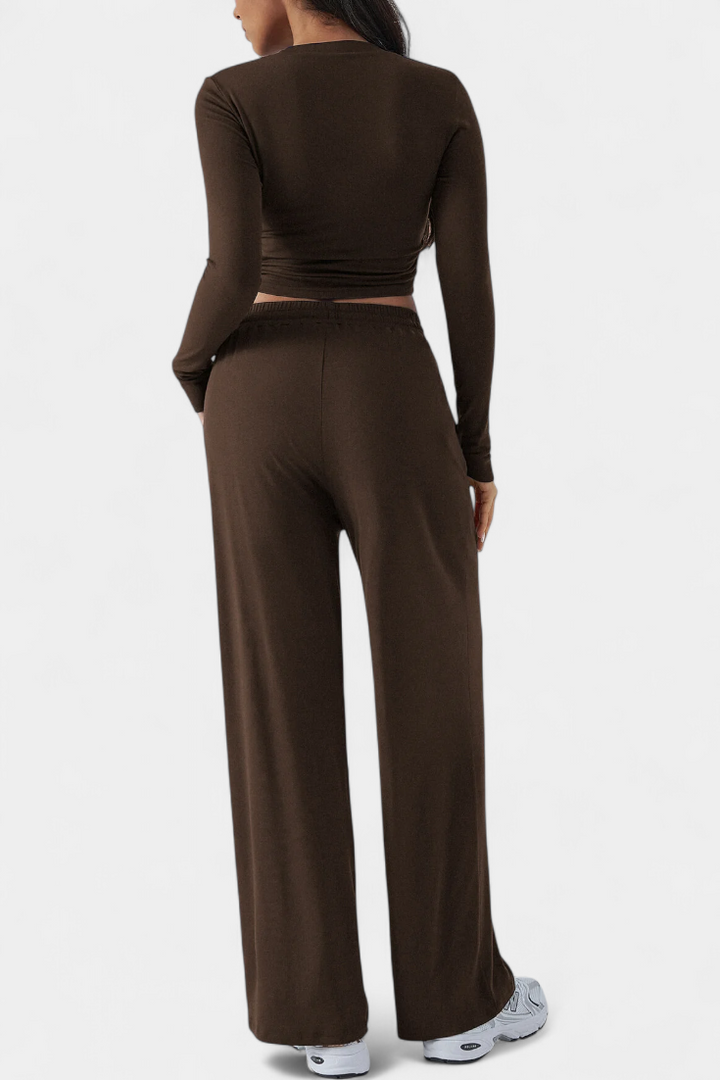 Conjunto Celaena de 2 peças com decote redondo