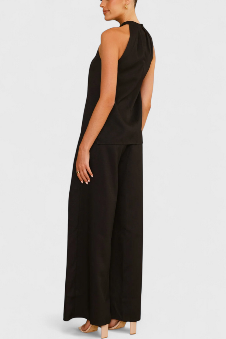 Conjunto de Linho Bernadina com Abertura Frontal e Calças Largas