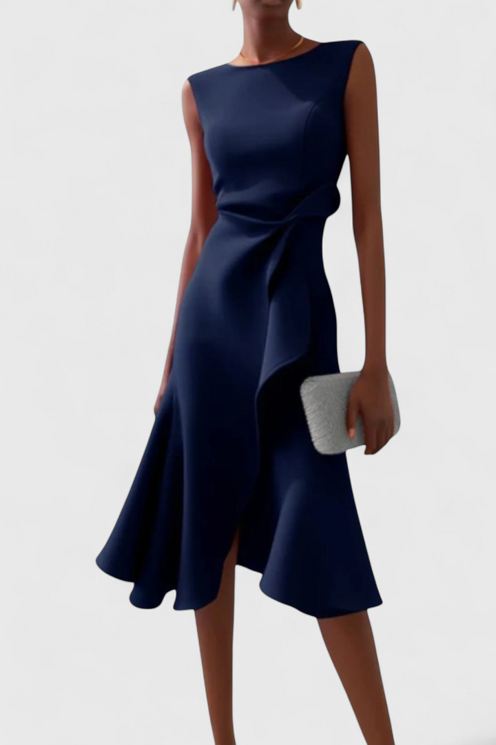 Klaudijos Midi Asimetrinė Suknelė arba Elegantiškas Drabužis