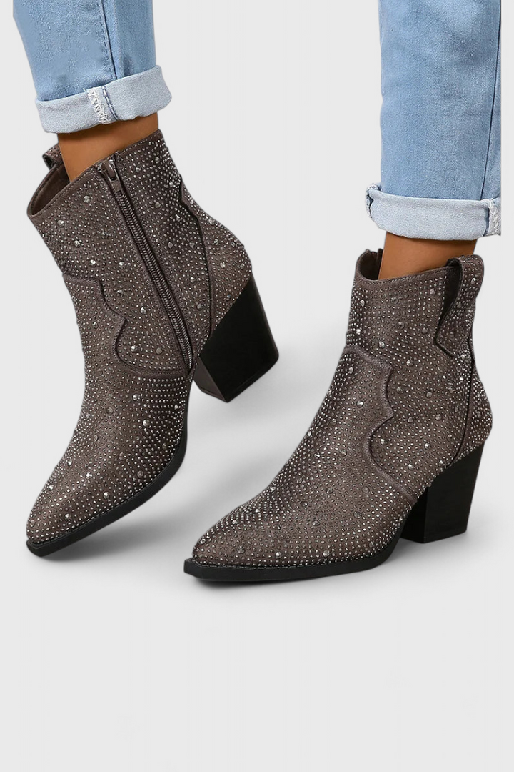 Berenice Botas Elegantes com Cinta e Fecho Lateral