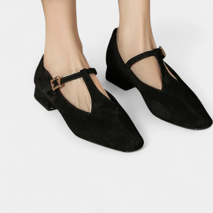 Sapatos de salto Elly Zemas com tira e fivela