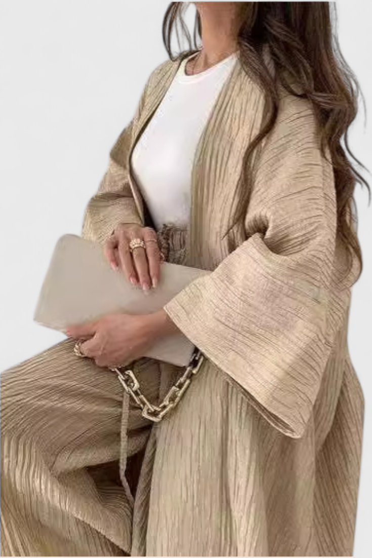 Conjunto relaxante de duas peças Kaspijas com kimono longo