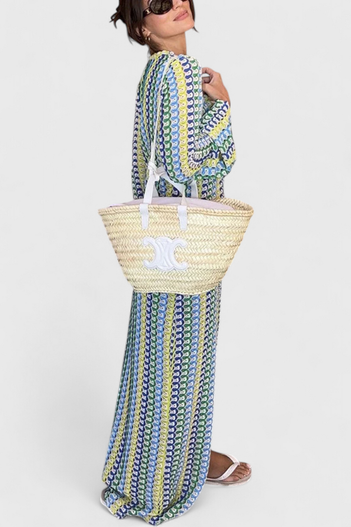 Vestido Crisanta em Cores Variadas e Com Mangas Longas