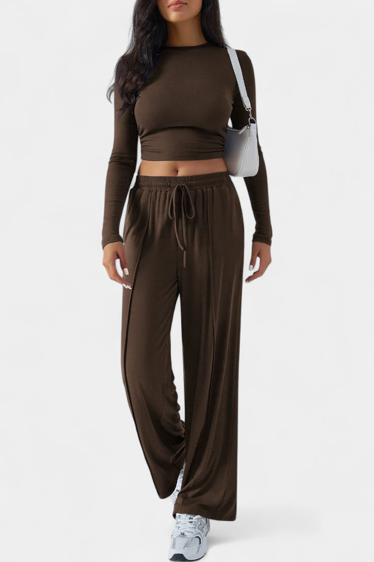 Conjunto Celaena de 2 peças com decote redondo