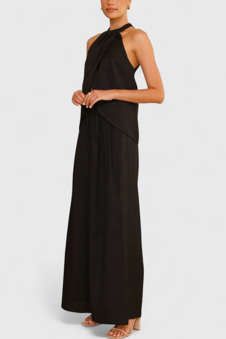 Conjunto de Linho Bernadina com Abertura Frontal e Calças Largas