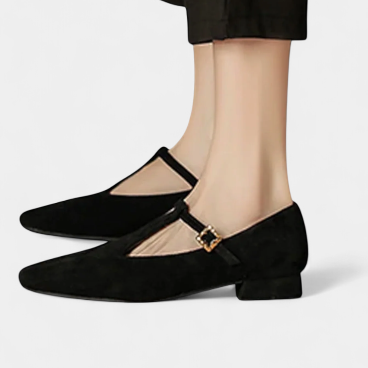 Sapatos de salto Elly Zemas com tira e fivela