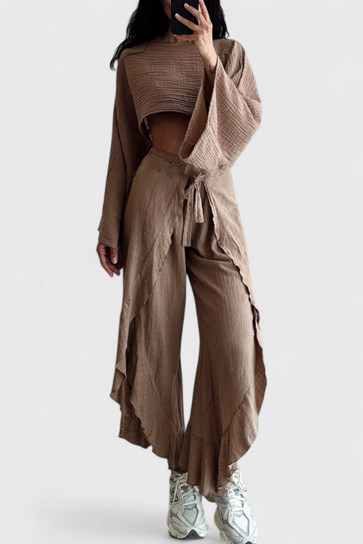 Maeva Dviejų dalių Kasdienis Komplektas su Iškirpte ir Juostele