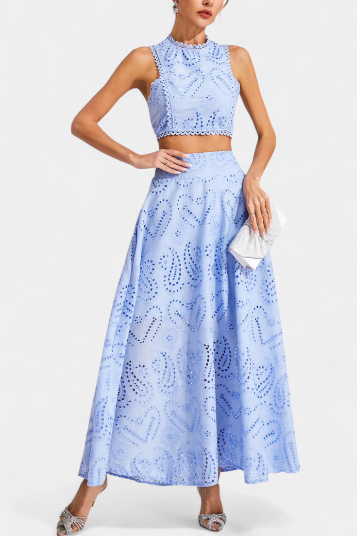 Conjunto Romântico de Flores de Renda Danitza