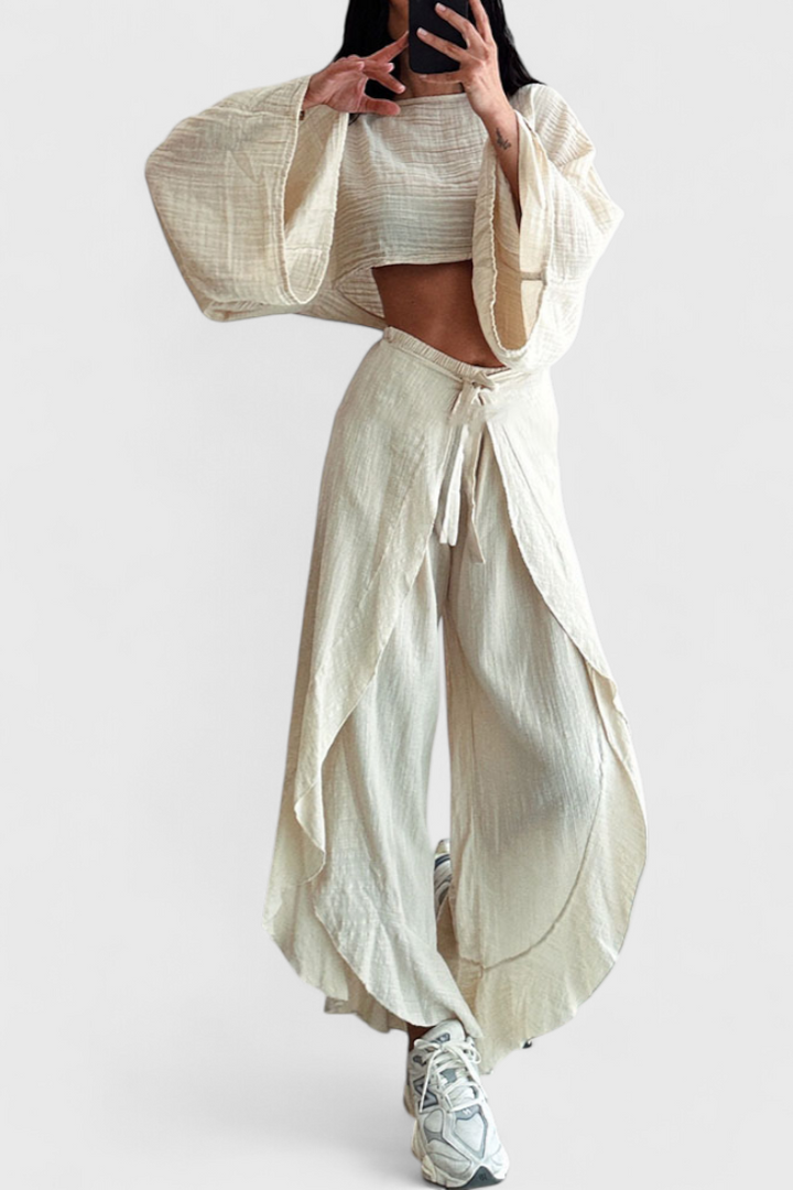 Maeva Dviejų dalių Kasdienis Komplektas su Iškirpte ir Juostele