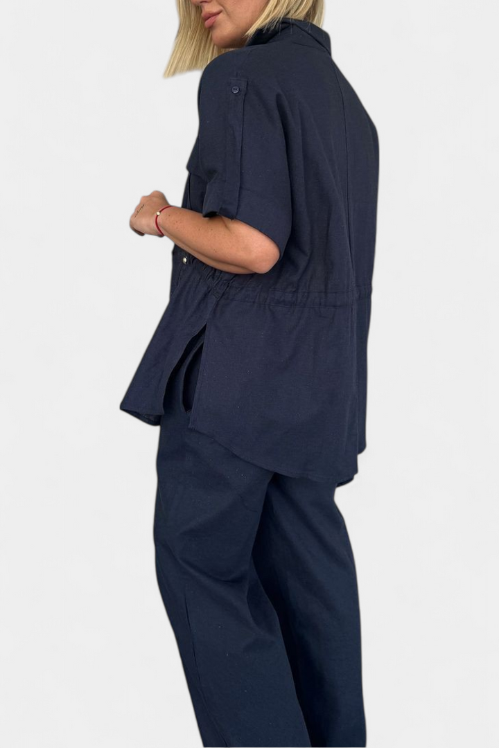 Lani Camisa e Calças Relaxadas de Algodão e Linho