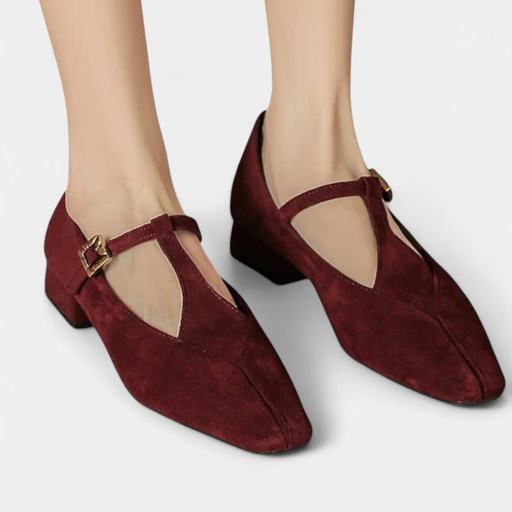 Sapatos de salto Elly Zemas com tira e fivela