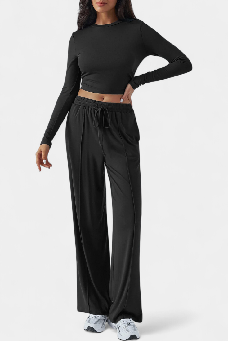 Conjunto Celaena de 2 peças com decote redondo