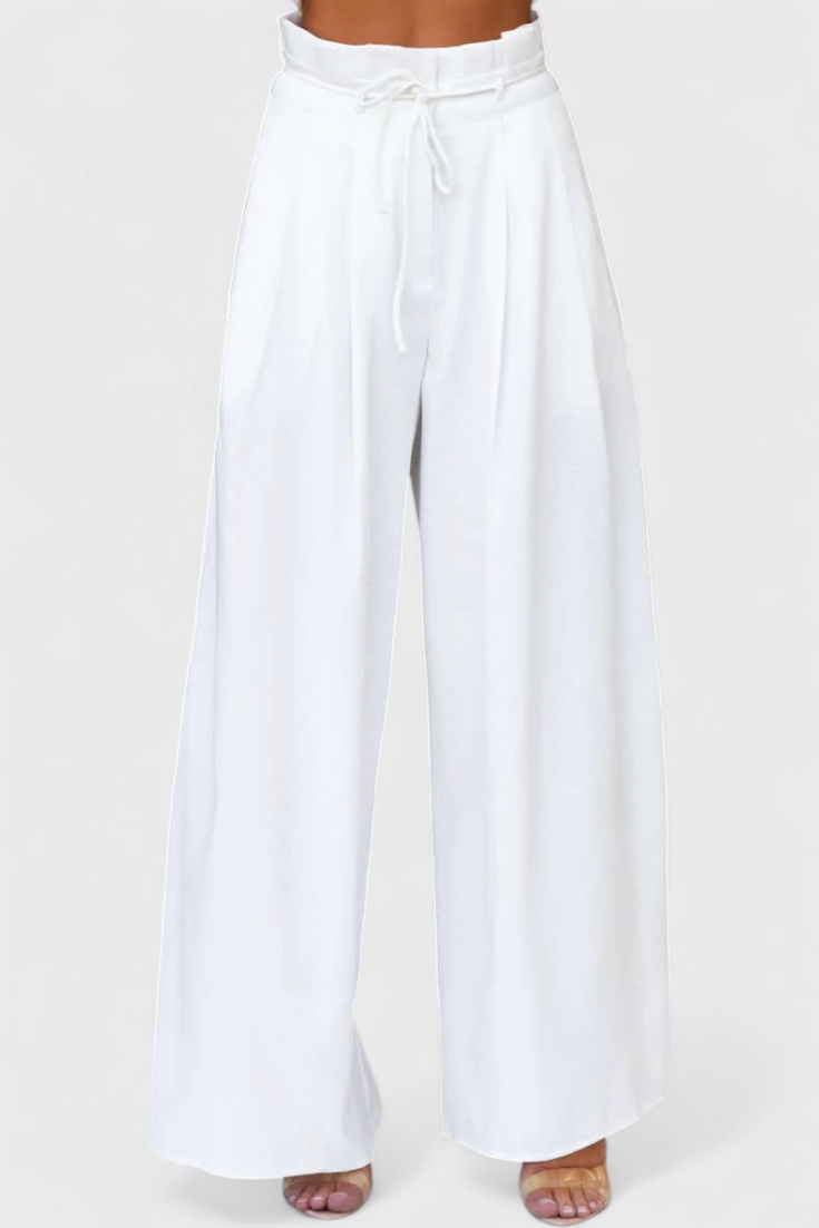 Conjunto de Linho Bernadina com Abertura Frontal e Calças Largas