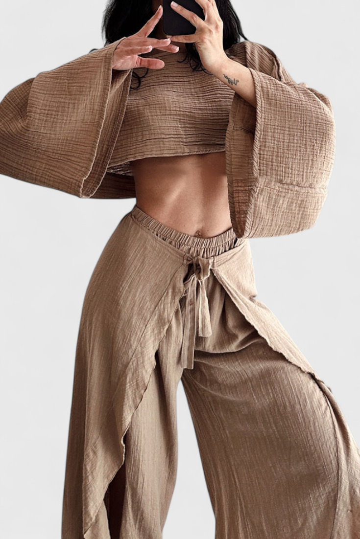 Maeva Dviejų dalių Kasdienis Komplektas su Iškirpte ir Juostele