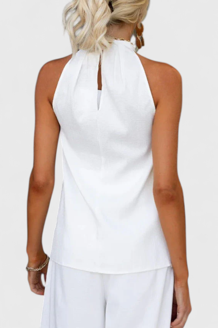 Conjunto de Linho Bernadina com Abertura Frontal e Calças Largas