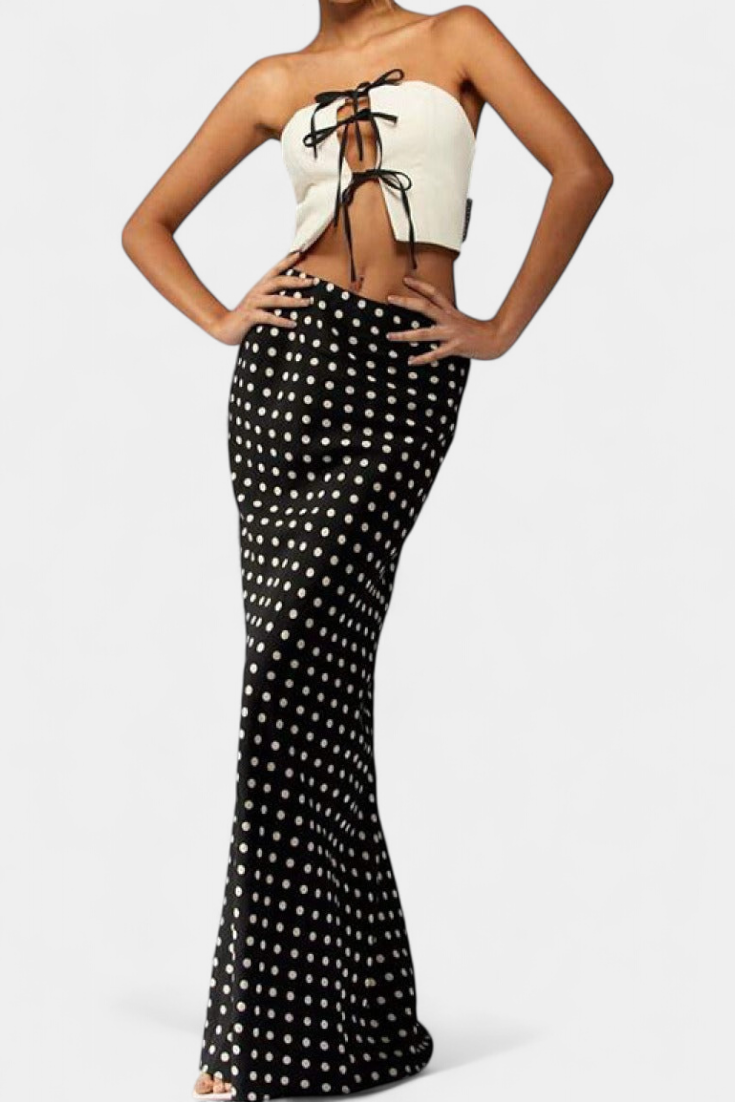 Olda Ilga Prigludusi Sijoninė Suknelė iš Viskozės su Plektais